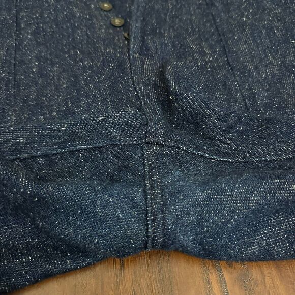 SHOCKOE ATELIER Jeans Navy Blue Straight Button Fly Cotton Stretch - Picture 9 of 15